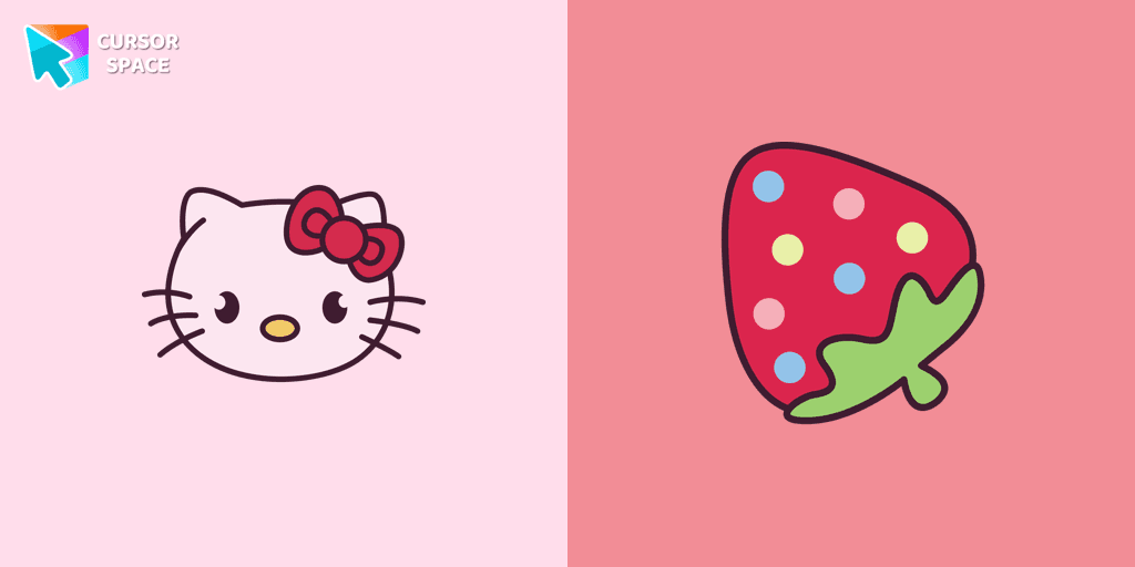 Hello Kitty and Strawberry cursor cursor pack