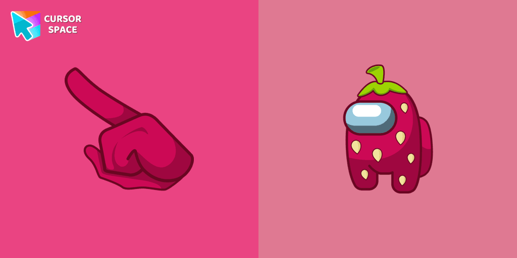 Among Us Strawberry Character cursor cursor pack